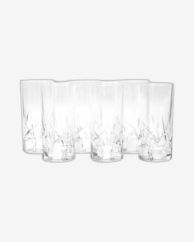 Rcr Tg Zarah Tumbler Set – 6-Unit Clear Glass Drinkware 1