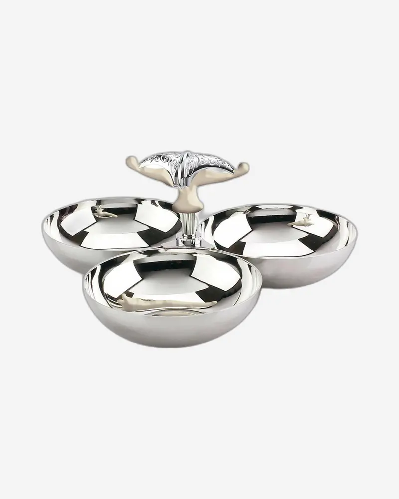 Regent Malaiqa Stainless Steel Snack Bowl – 3-Compartment Serving Tray 1