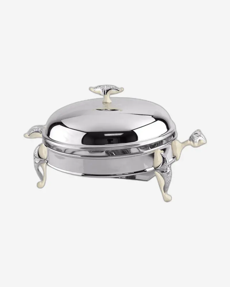 Regent Malaiqa Stainless Steel Warmer – Round, 2.5 Litre, Pearl & Chrome Design 1