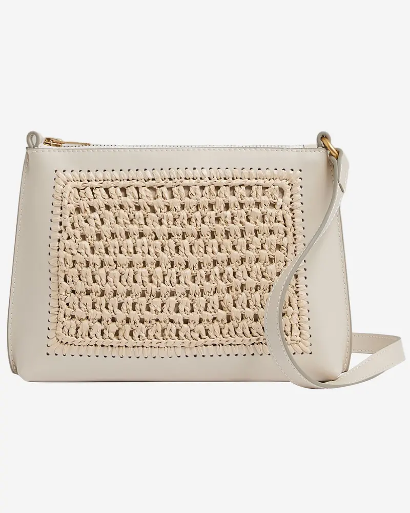 Reiss Raffia-Weave Leather Crossbody Bag 1