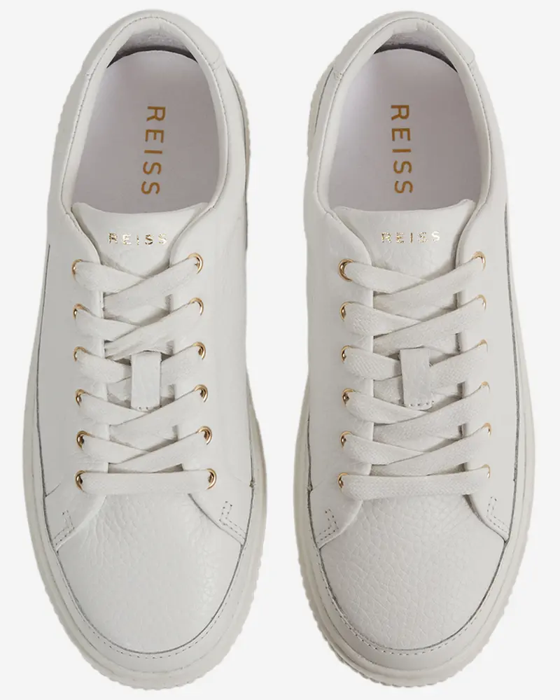 Reiss White Low-Top Casual Sneakers 1
