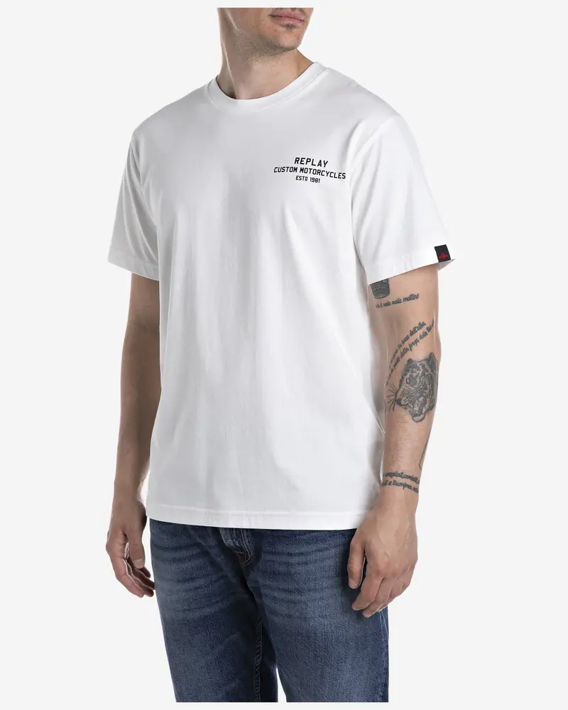Replay Graphic T-Shirt Featuring Mini And Maxi Print Design 1