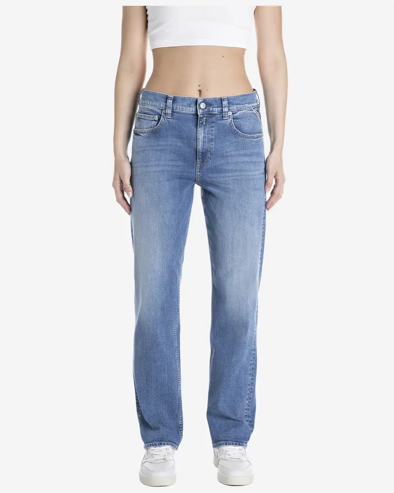 Replay Maijke Straight-Fit Jeans In Medium Blue Denim 1