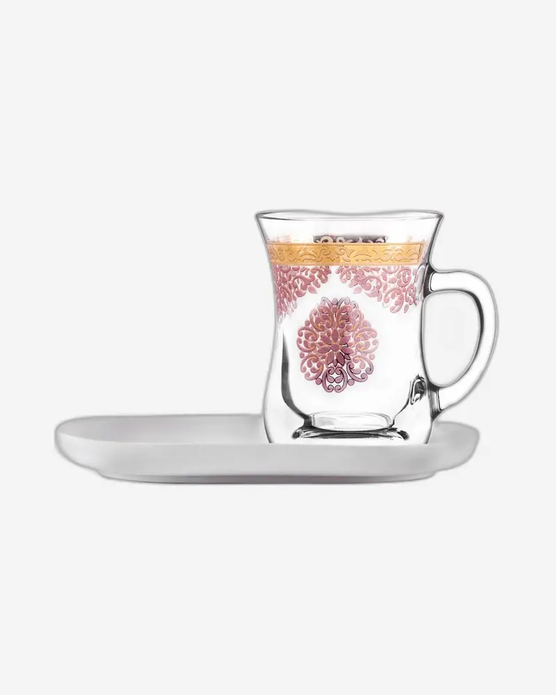 Selena Mug And Saucer Duo – Gold & Pink Ceramic Set 1