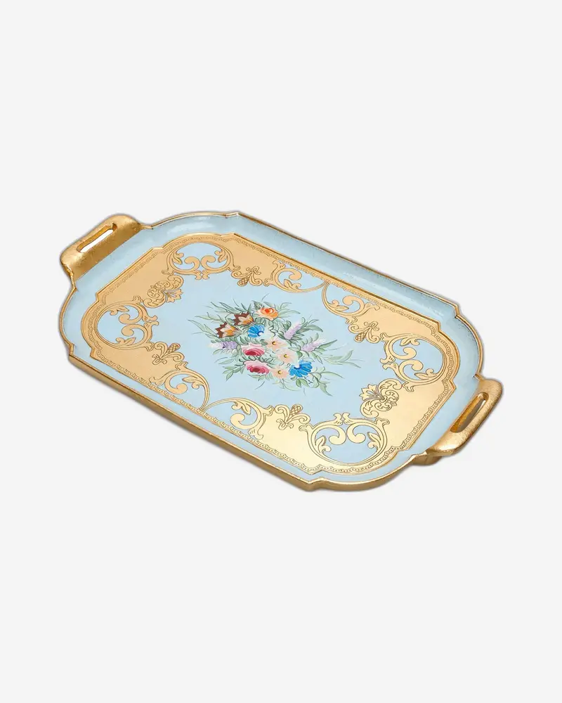 Sezzatini Ormanni Oro Celeste Ce03 Medium Cheope-Style Serving Tray 1