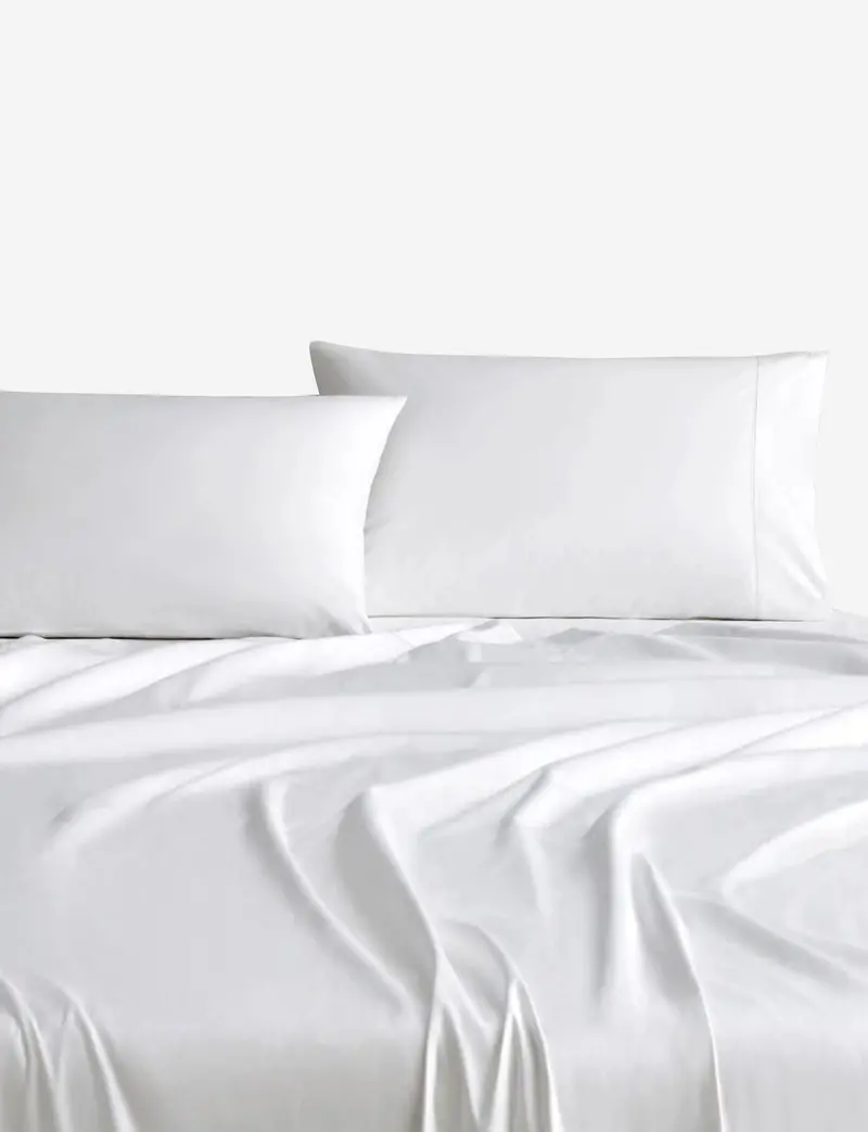 Sheridan 1000 Thread Count Cotton Sateen Super King Flat Sheet In Snow White 1