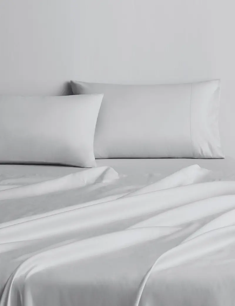 Sheridan 500 Thread Count Cotton Sateen Emperor Fitted Sheet – Silver Tone 1