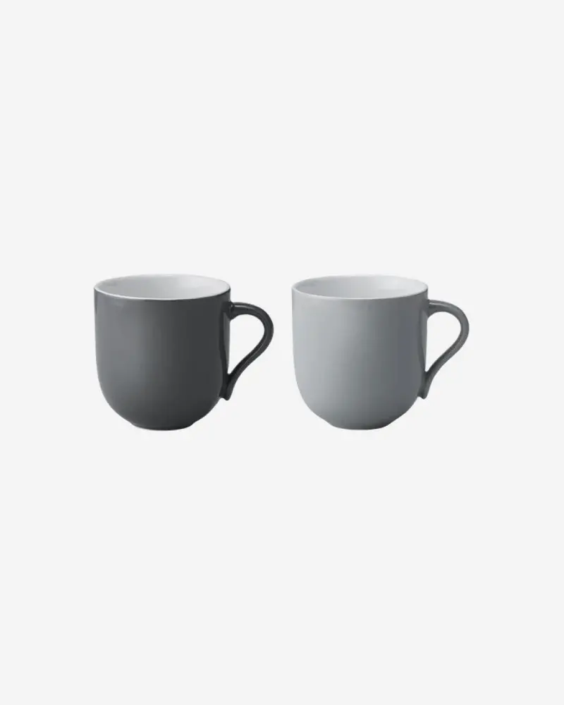 Stelton Emma Large Ceramic Mug Set – 2-Piece, Grey Matte Finish 1
