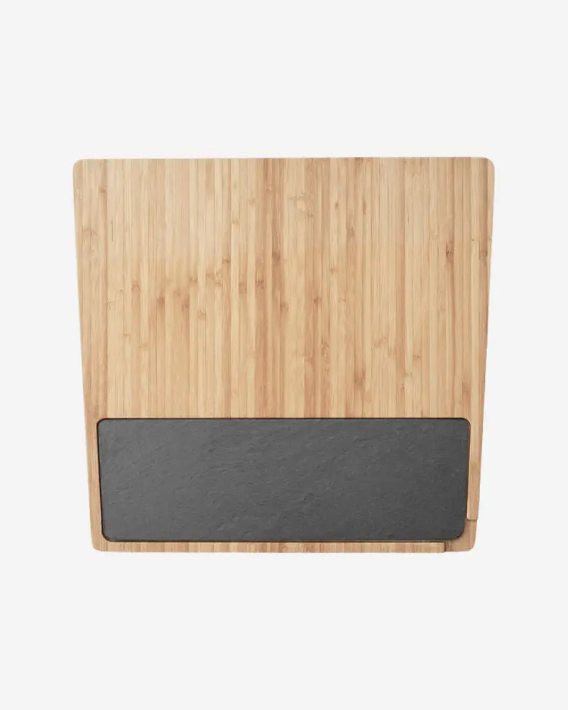 Stelton Twin-Level Serving Tray – Large Wooden Accent Design 1