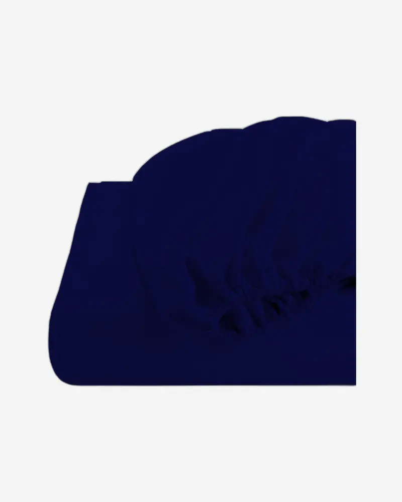 Super-Soft Navy Blue Cotton Fitted Sheet – Deep-Fit Comfort Linen 1