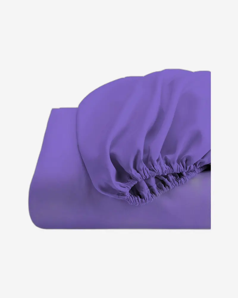 Super-Soft Purple Cotton Fitted Sheet – Smooth, Breathable Bed Linen 1