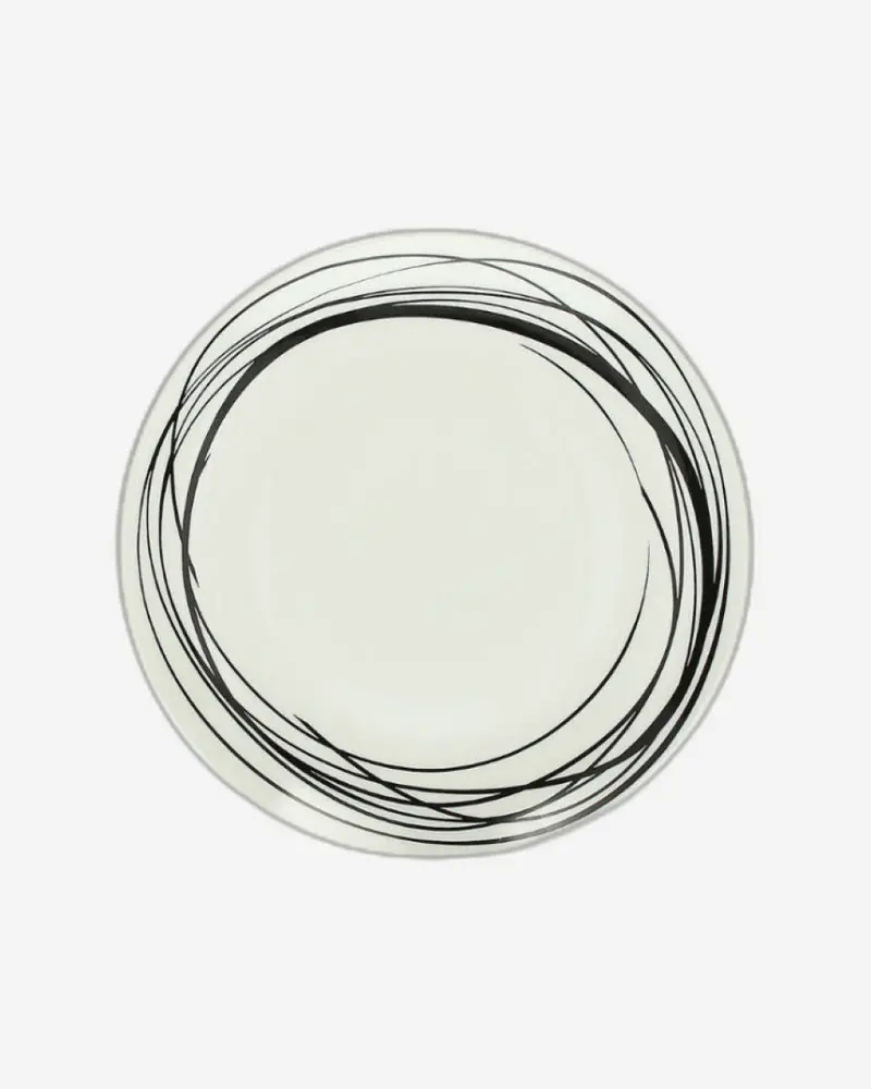 Tognana White Metropolis Graphic Art Dinner Plate 1