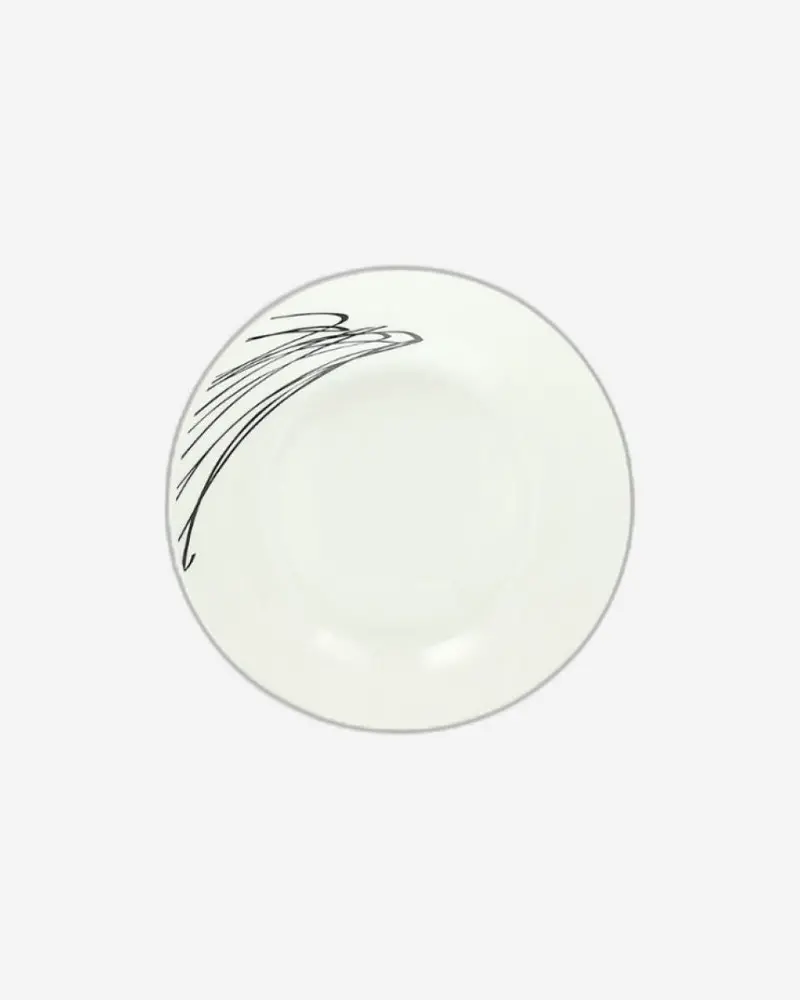 Tognana White Metropolis Graphic Art Soup Plate 1