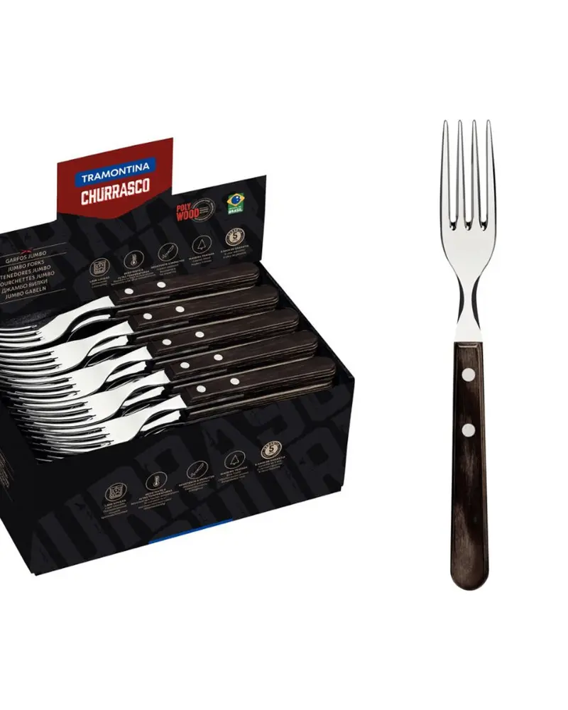 Tramontina Jumbo Serving Fork – Brown Handle 1