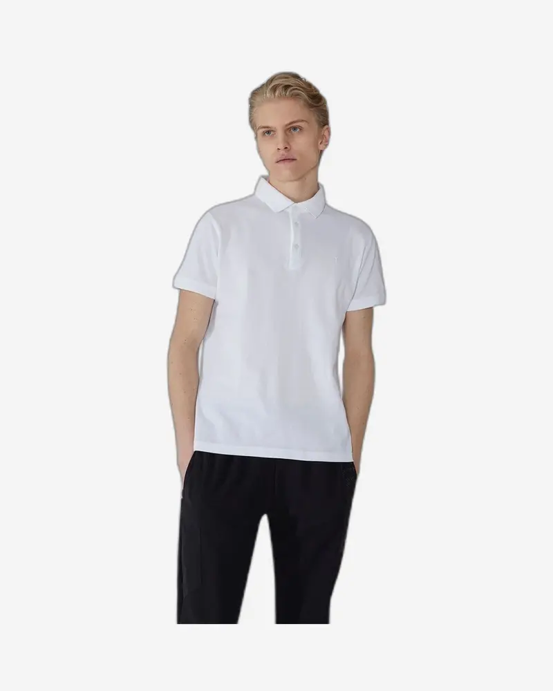 Trussardi White Cotton Piqué Polo Shirt – Classic Fit, Premium Fabric 1