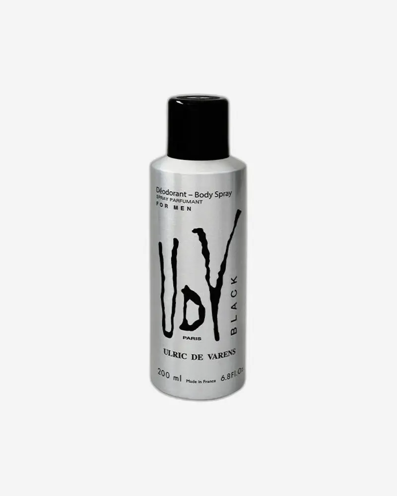 Ulric De Varens Black Deodorant Body Spray – 200 Ml Dark, Intense Woody-Aromatic Formula 1