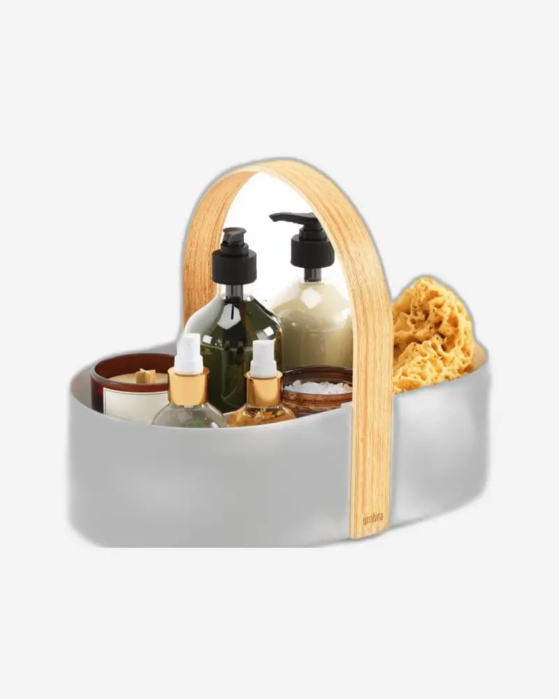 Umbra Bellwood Three-Tier Spice Shelf – White And Wood Wall-Mounted Rack 1