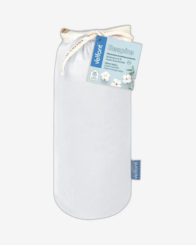 Velfont Respira Organic Cotton Fitted Sheet – Pure White 1