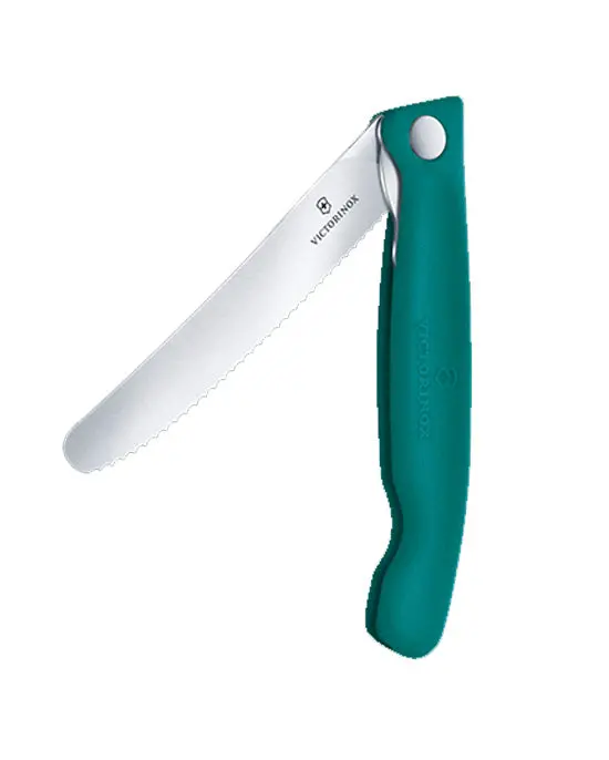 Victorinox 11Cm Wavy-Edge Foldable Paring Knife – Green Handle 1