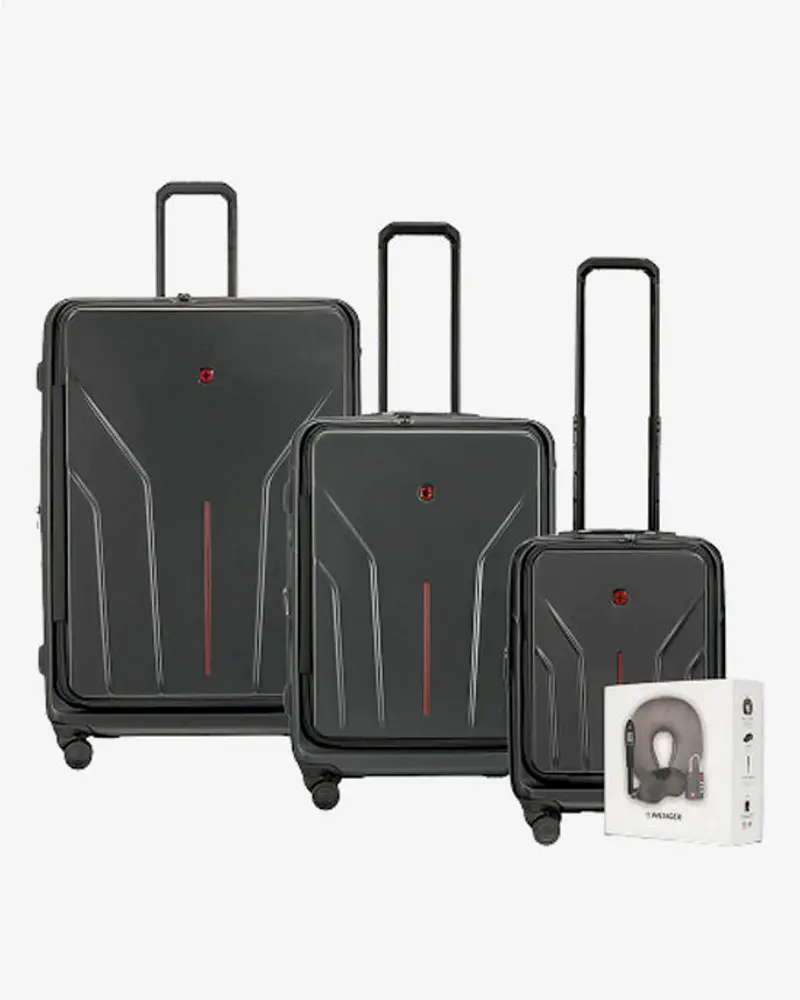 Wenger Apmlix 3-Piece Luggage Set: 54Cm + 68Cm + 82Cm Trolleys With Complimentary Travel Accessories 1