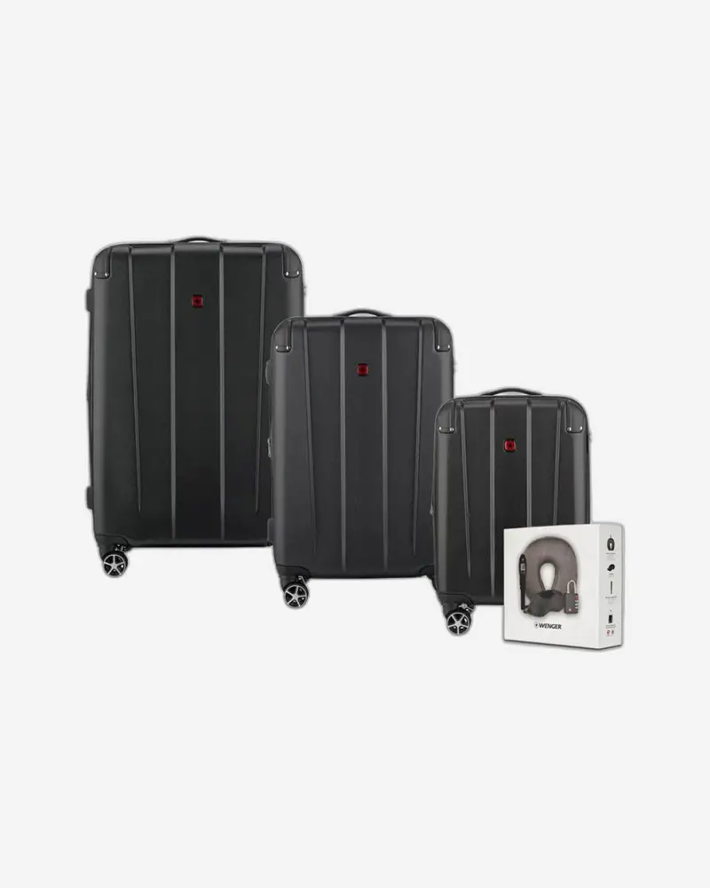 Wenger Protector Luggage Set: 3-Piece Trolley Collection (55Cm + 69Cm + 81Cm) With Bonus Travel Accessories 1