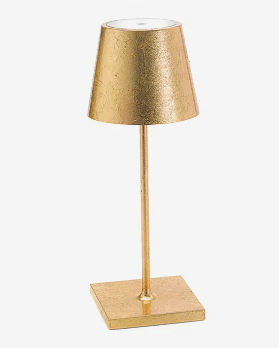 Zafferano Poldina Mini Pro Accent Lamp With Golden Leaf Accents 1