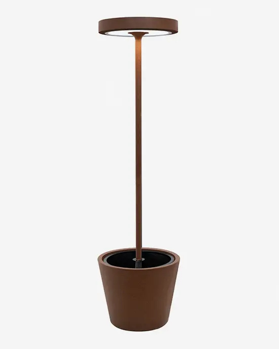 Zafferano Poldina Reverso Floor Lamp With Corten Steel Base 1