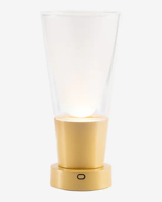 Zafferano Soffio Lamp: Gold Clear With Sandblasted Glass 1